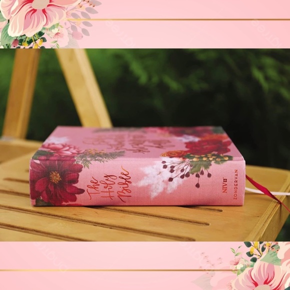 Pink Floral Holy Bible Red Letter NIV - Picture 2 of 8